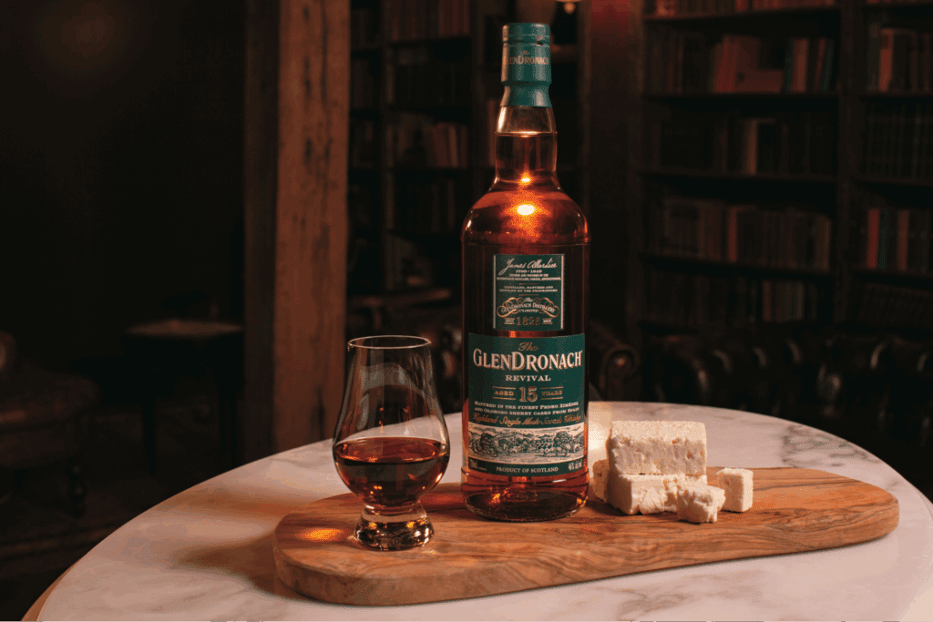 Glendronach Revival Whisky with Cheese