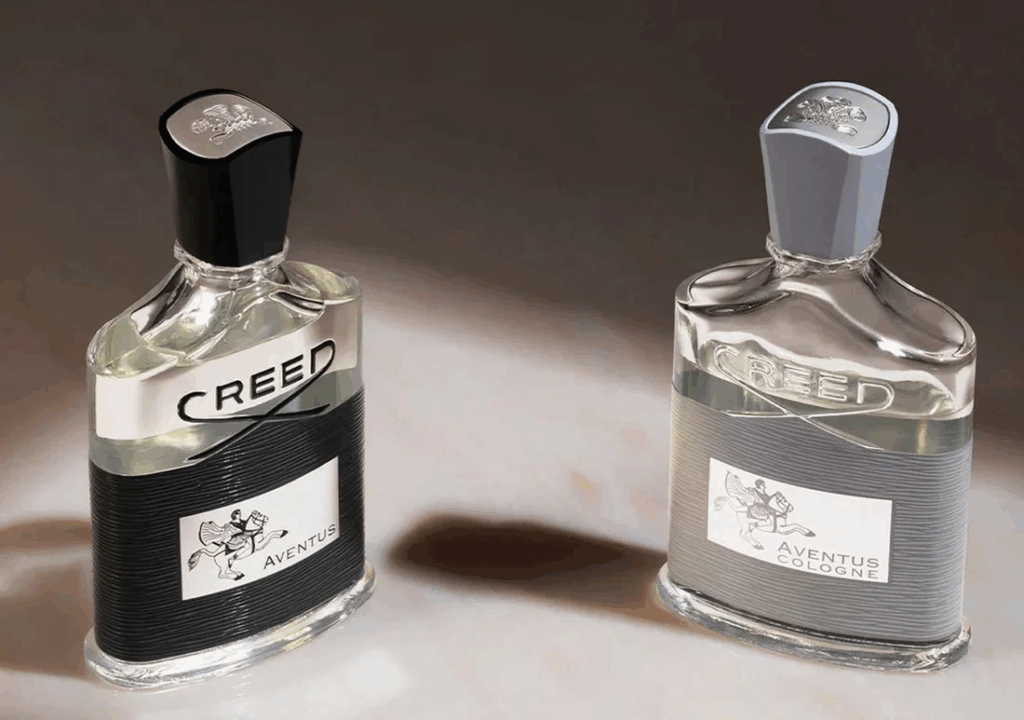 creed aventus and aventus cologne bottles