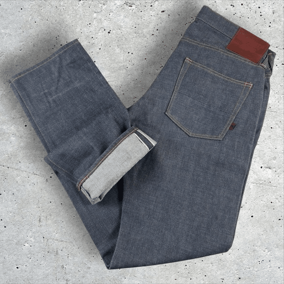 dark gray selvedge denim jeans