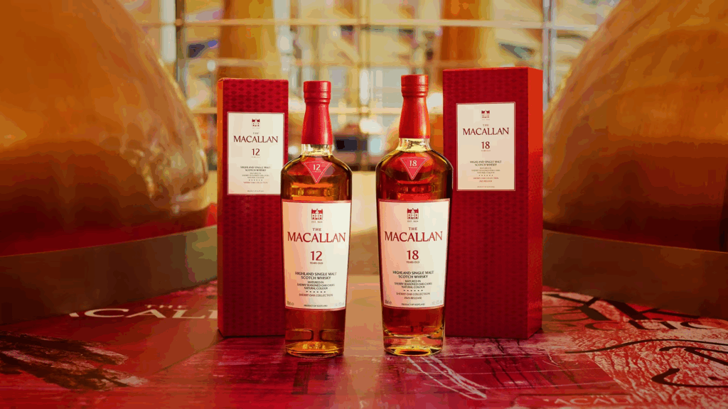 macallan 12 and 18 bottles